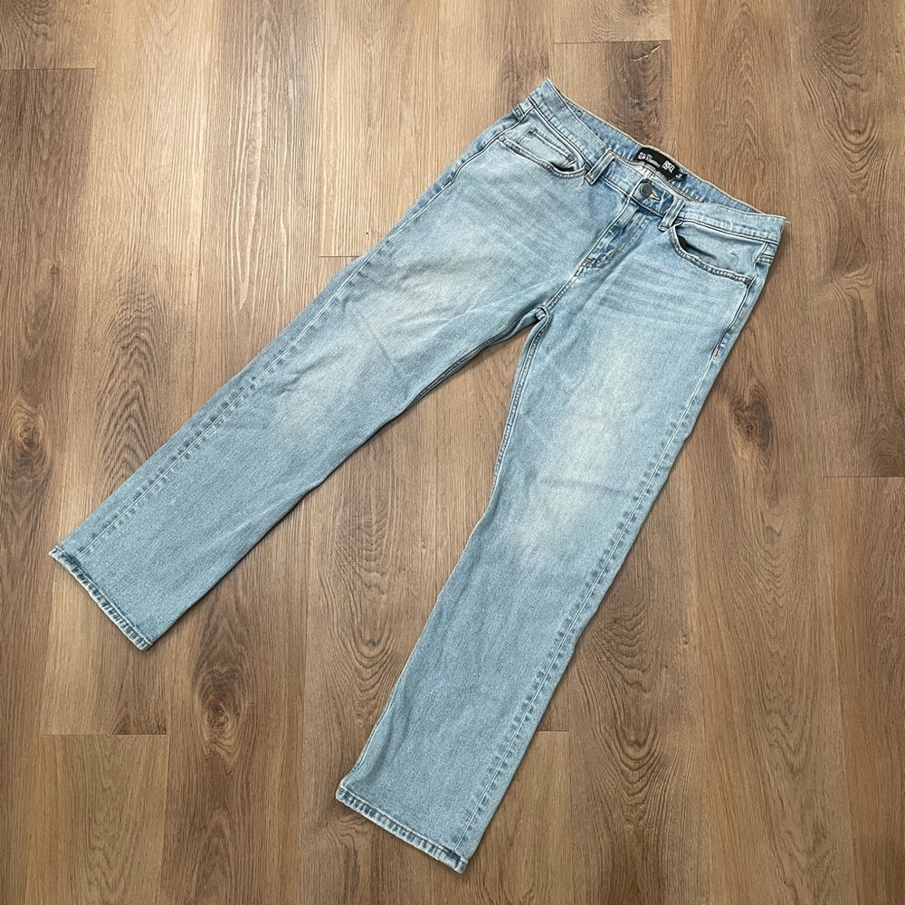 Slim Straight Light Wash Jeans, 33x30